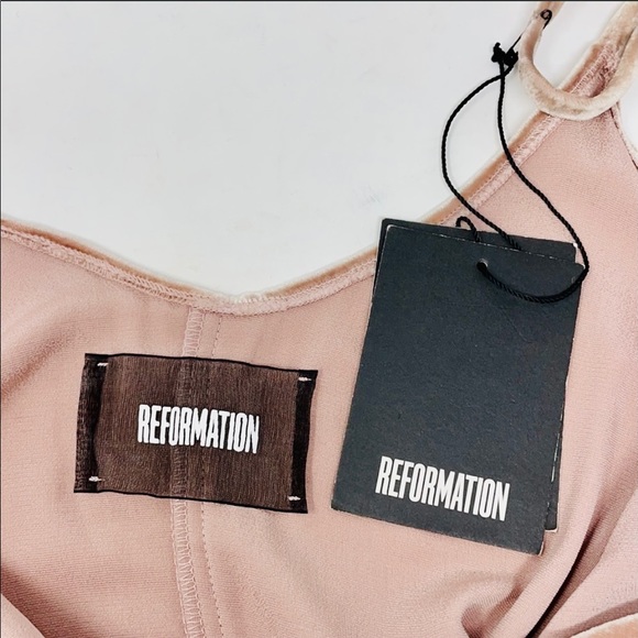 NWT Reformation Anoush Velvet Silk Wrap Midi Dress - Picture 11 of 12